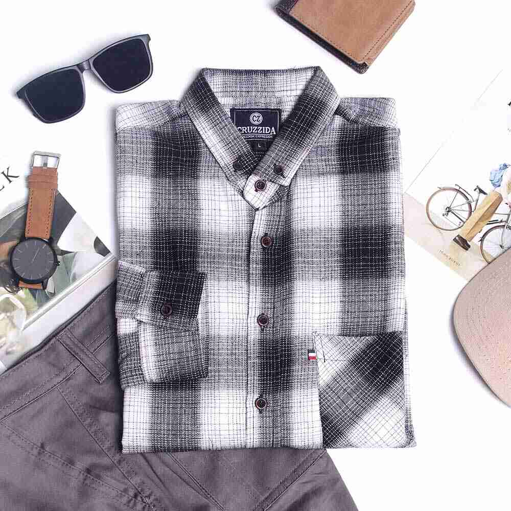 Kemeja Flanel Lengan Panjang Pria Mallevic MLV 169