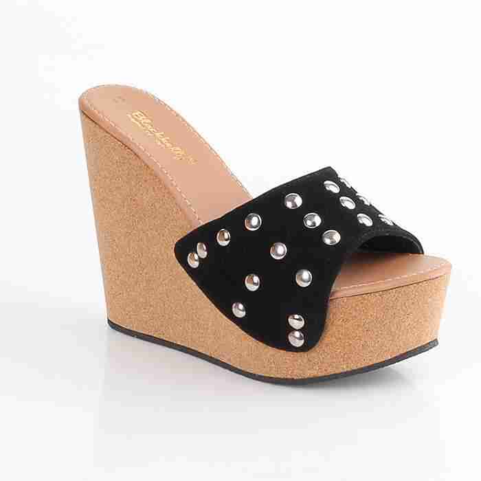 Sandal Wedges Wanita Blackkelly LOL 486