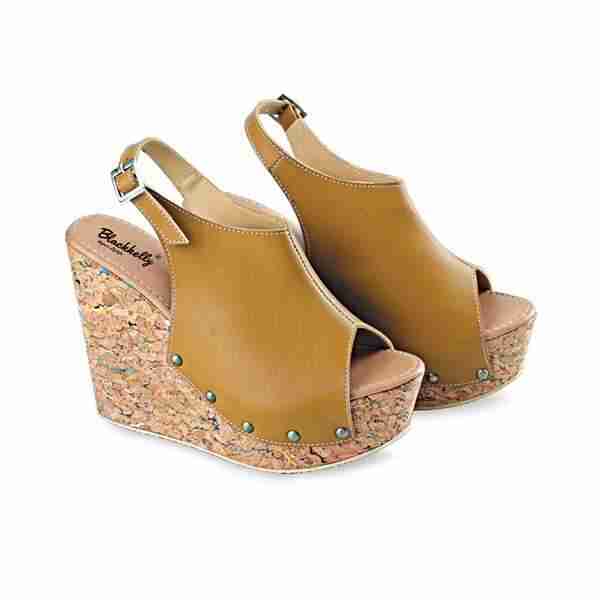 Sandal Wedges Wanita Blackkelly LOL 523