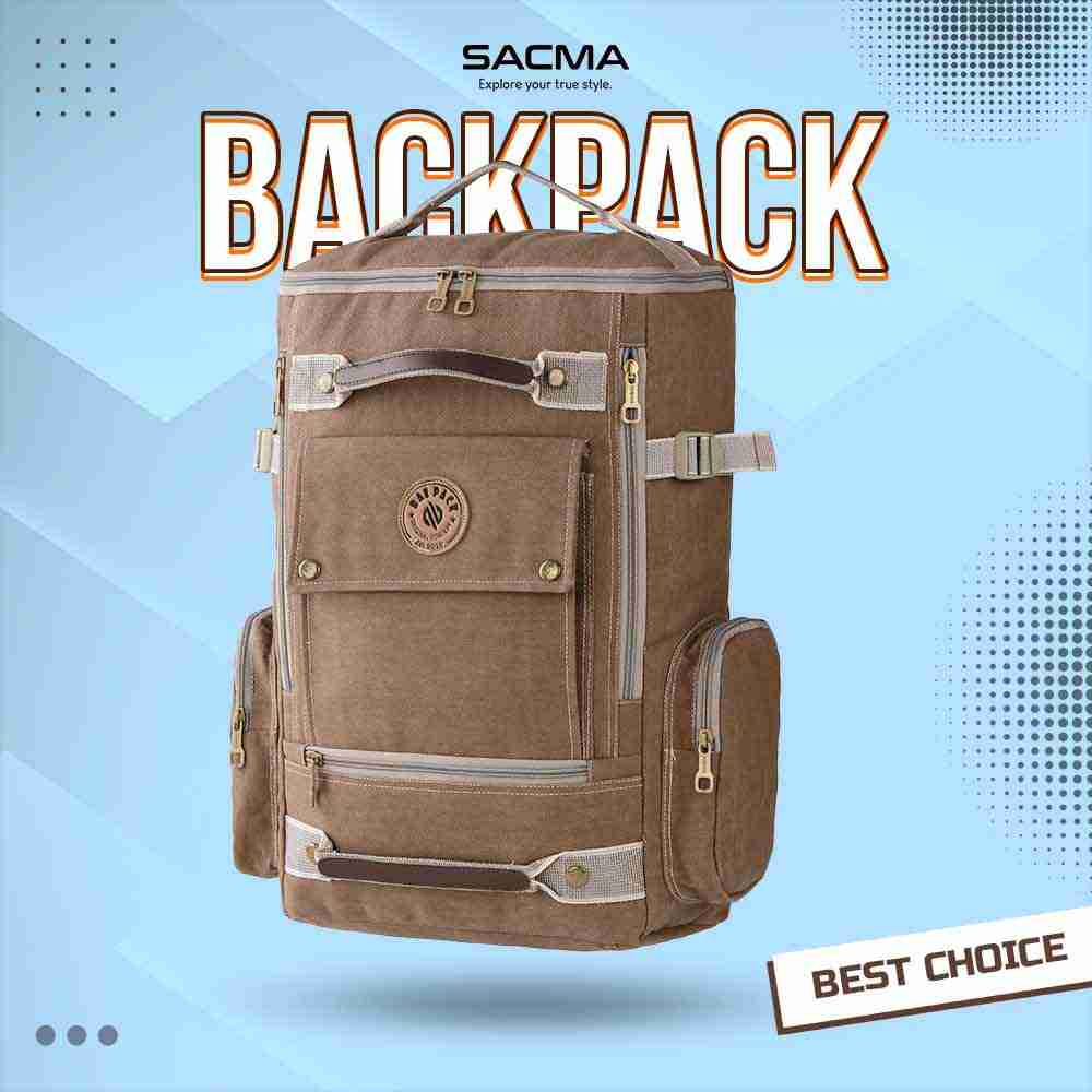 Tas Backpack Kanvas Pria Sacma BA 345